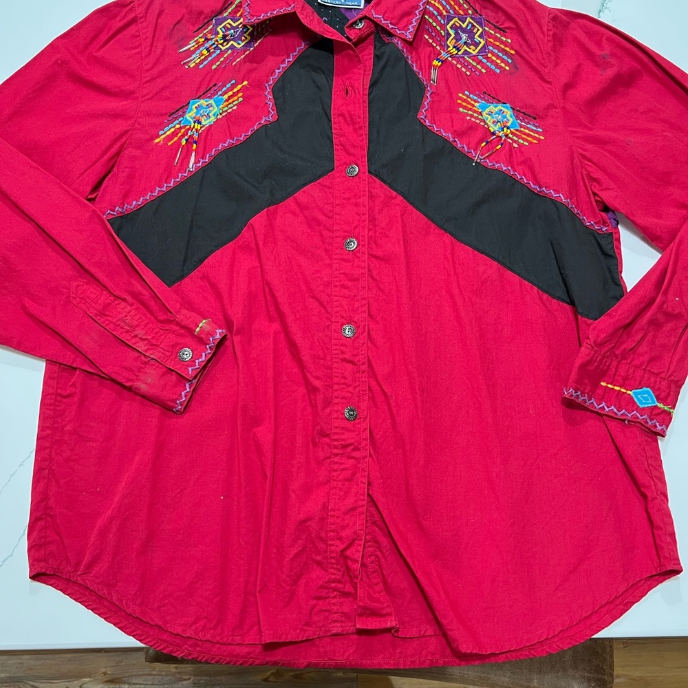 Vintage 80’s Canon Red and Black Western Shirt